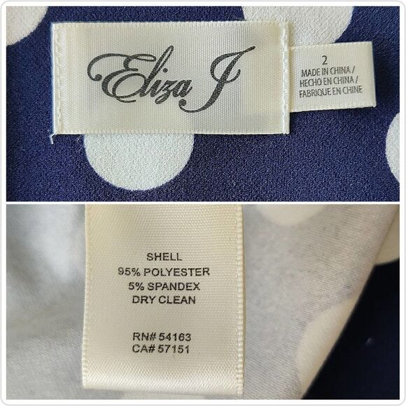 Eliza J Polka Dot Cold-Shoulder Stretch Dress sz 2 - Picture 10 of 10